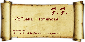 Füleki Florencia névjegykártya